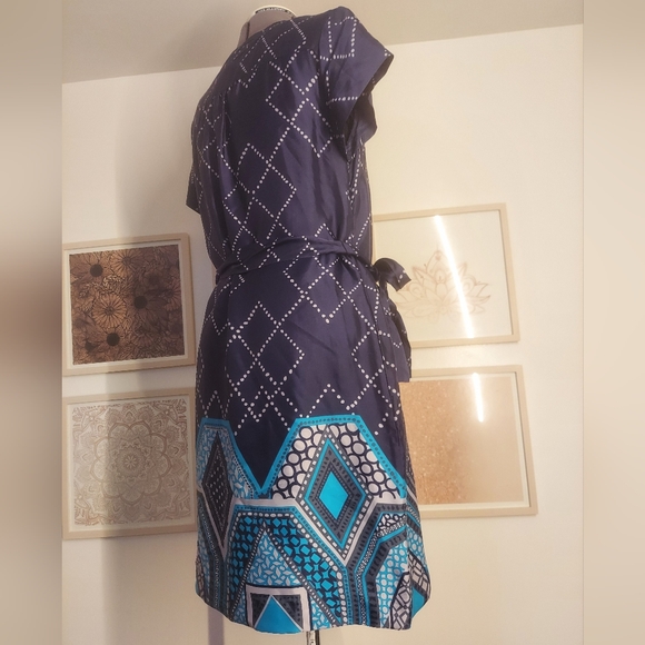 BR silk blend dress, size large, blue - Picture 4 of 10